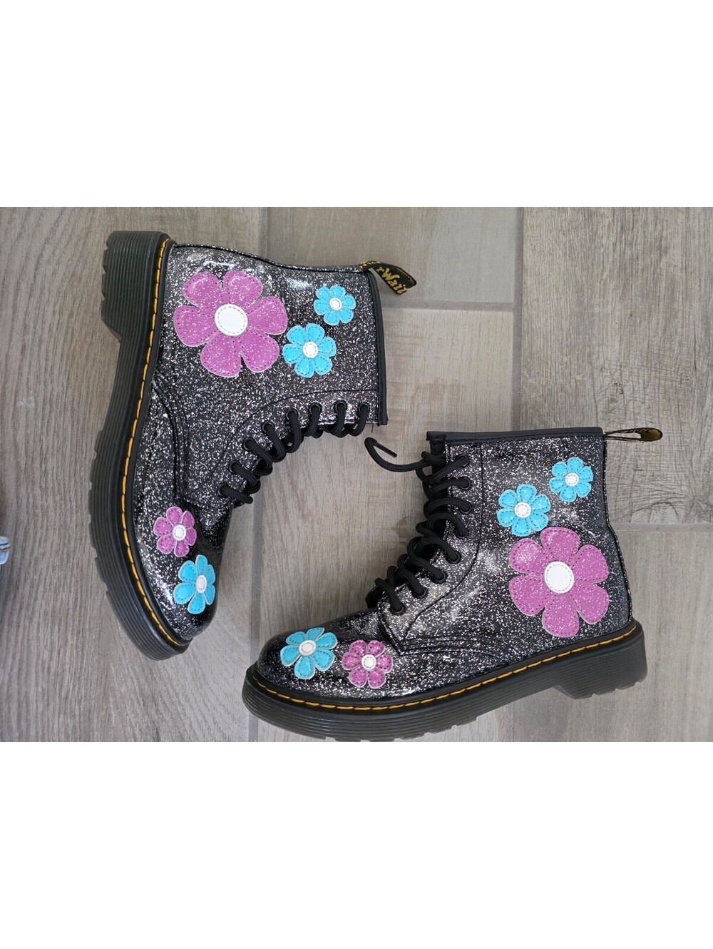 Dr. Marten Junior 1460 Cosmic Glitter Lace Up Boots. Size W 5 or EU 36.